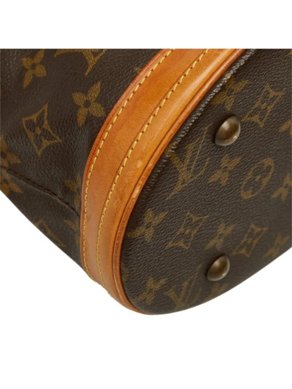 Louis Vuitton Monogram Bucket PM Shoulder Bag Brown Leather